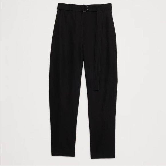 NWT! Banana Republic Black High-Rise Barrel Tencel-Linen Pant - Multiple Sizes 🤎 - Picture 5 of 7